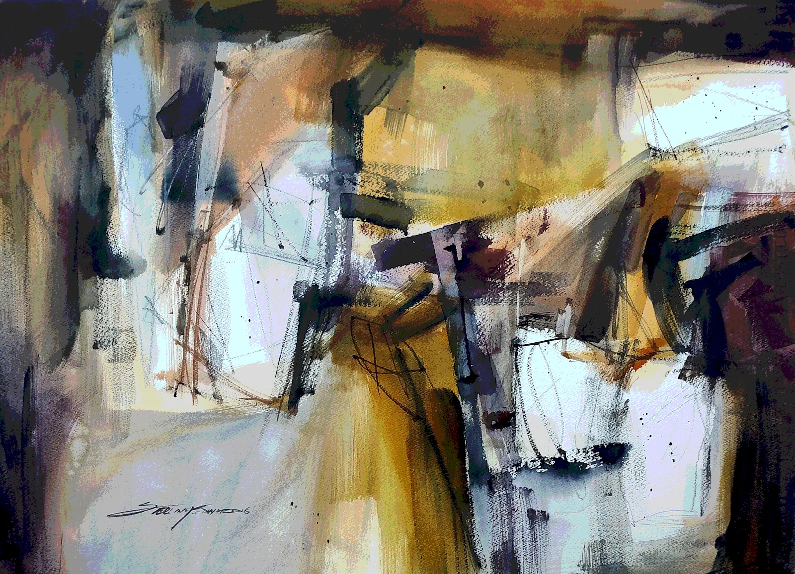 Abstract watercolor painting
